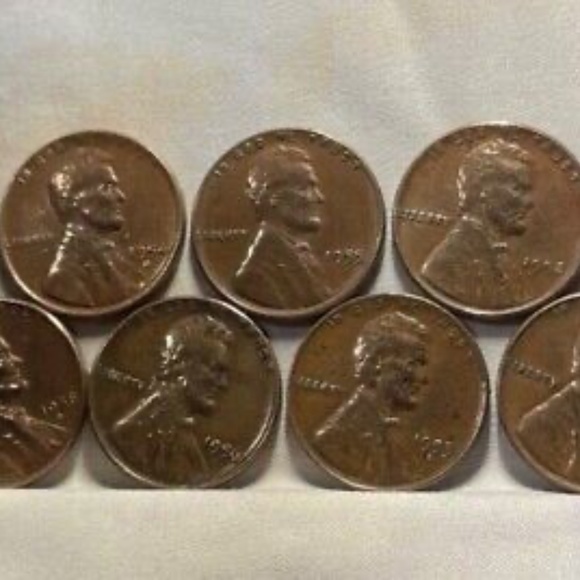 Lincoln Wheat Pennies 1952-1953-1954-1955-1956-1957-1958 7-Coin Set / Circulated - Picture 6 of 7